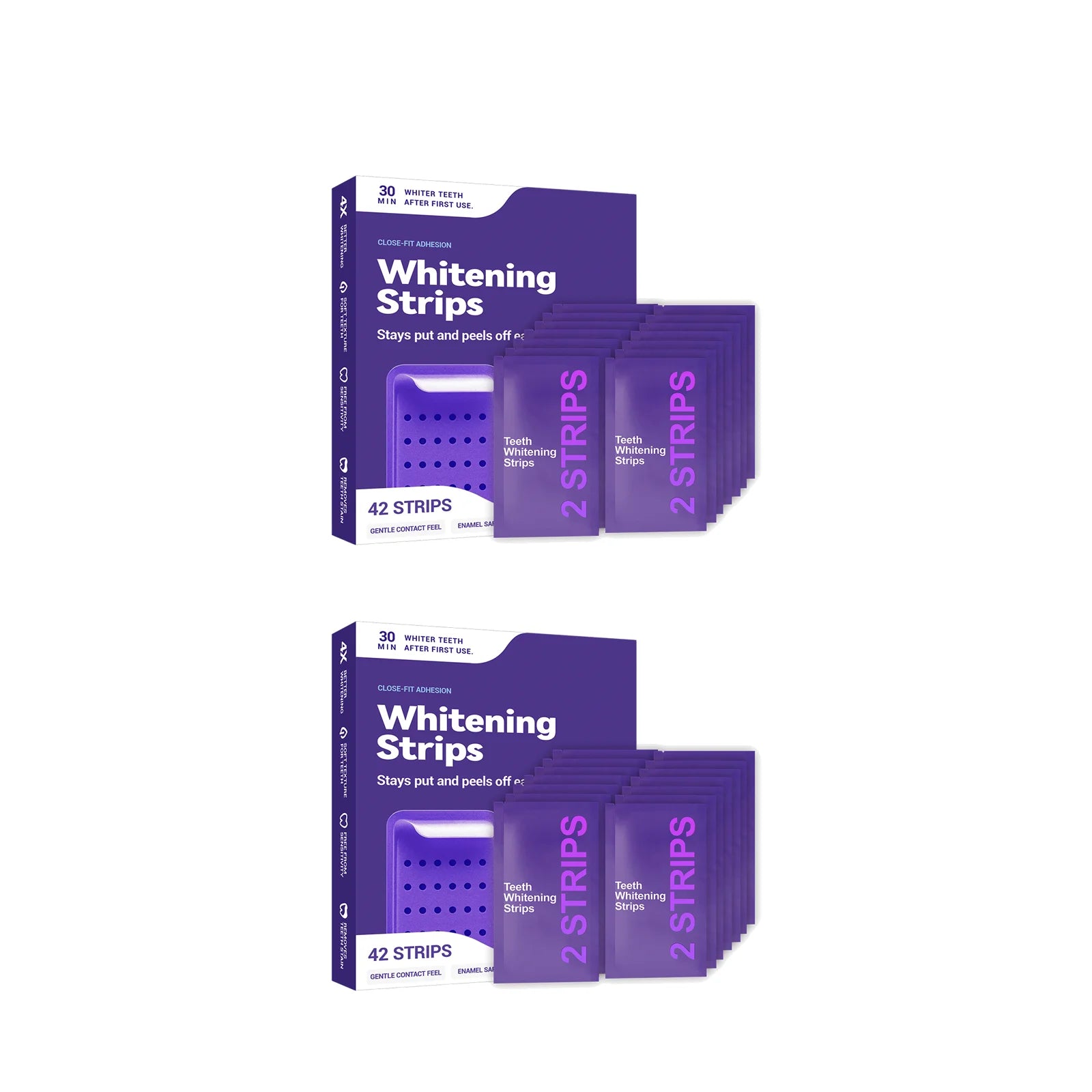 Purple Teeth Whitening Strips Brighteni Tooth Improve Dental Yellowing Bright Smile Cleaning Oral Hygiene Teeth Bleaching Strip Oasis Select 42 Strips x2