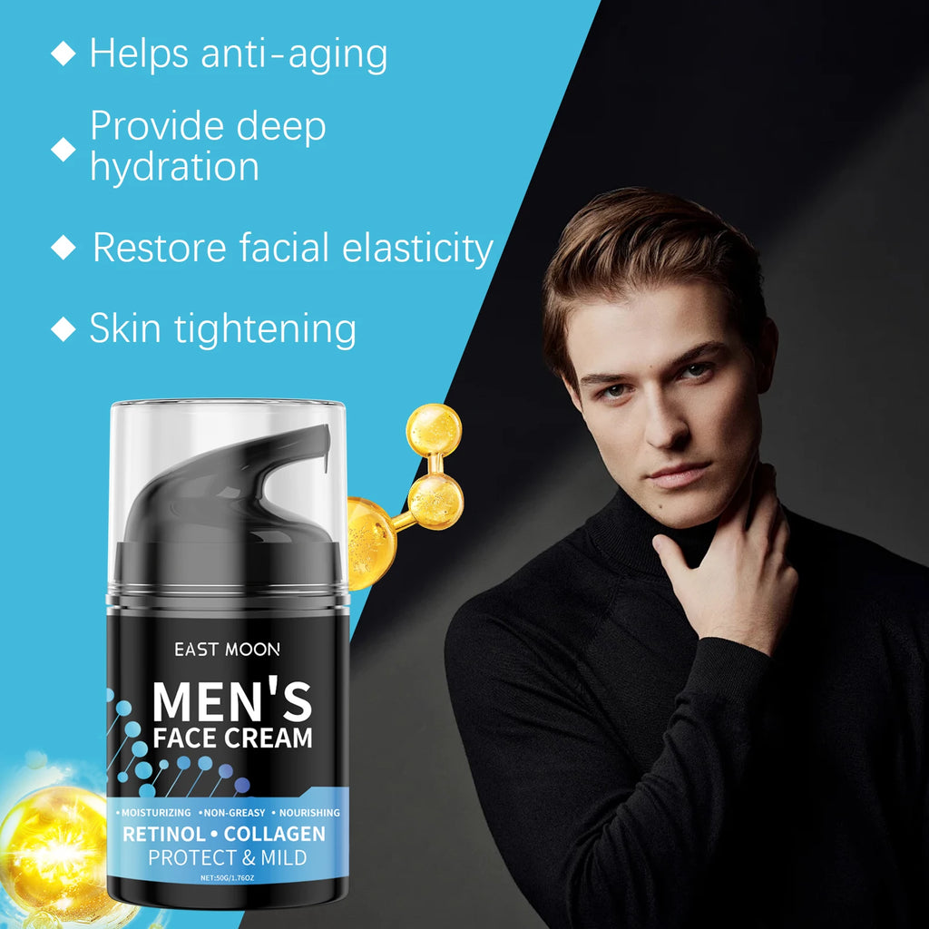 Retinol Face Cream for Men Firming Lifting Reduce Fine Lines Smooth Skin Cream Brightening Moisturizing Increase Skin Elasticity Oasis Select