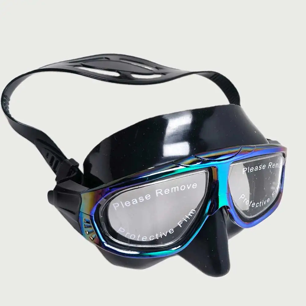 Iridescent Unisex Low-Volume Freediving Mask Swimming Anti-Allergic Silicone Skirt Tempered Glass Lens with Adjustable Strap Oasis Select