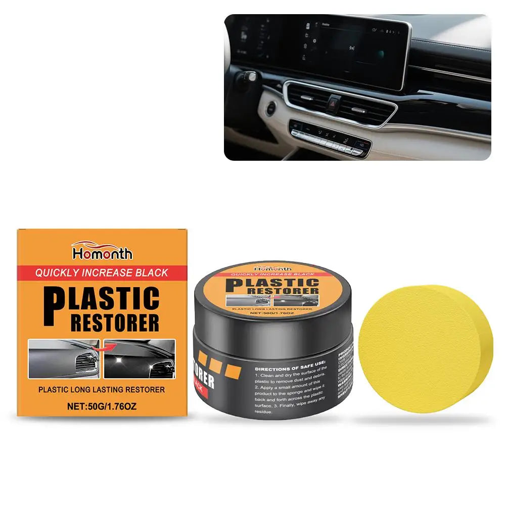 Car Plastic Restorer Crystal Clear Auto Interior Leather & Panel Renewal Wax Coating Agent Back To Black Gloss Car Wax Polish Oasis Select