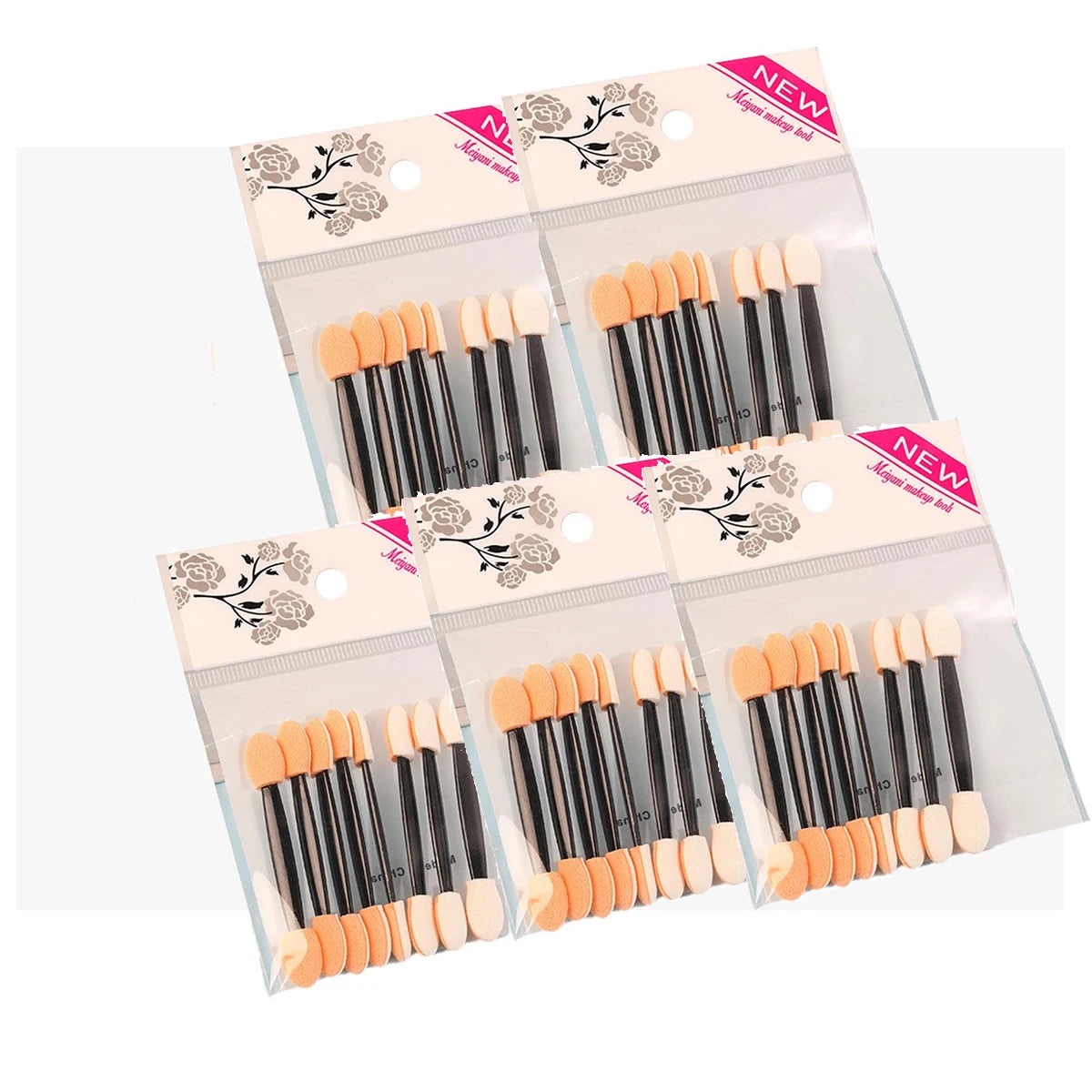 Disposable Eyeshadow Sponge Applicator Sticks – 10 Pcs/Pack Eye Makeup Applicator Oasis Select 5 packs
