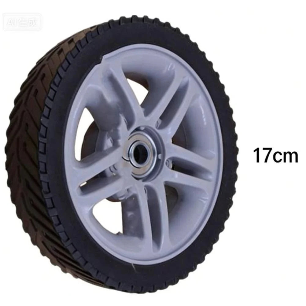 Lawn Mower Wheel Set Black 17cm Front 20mm Rear Smooth Rolling Replacement Parts For Grass Cutter Garden Equipment Oasis Select Front Wheel 17cm