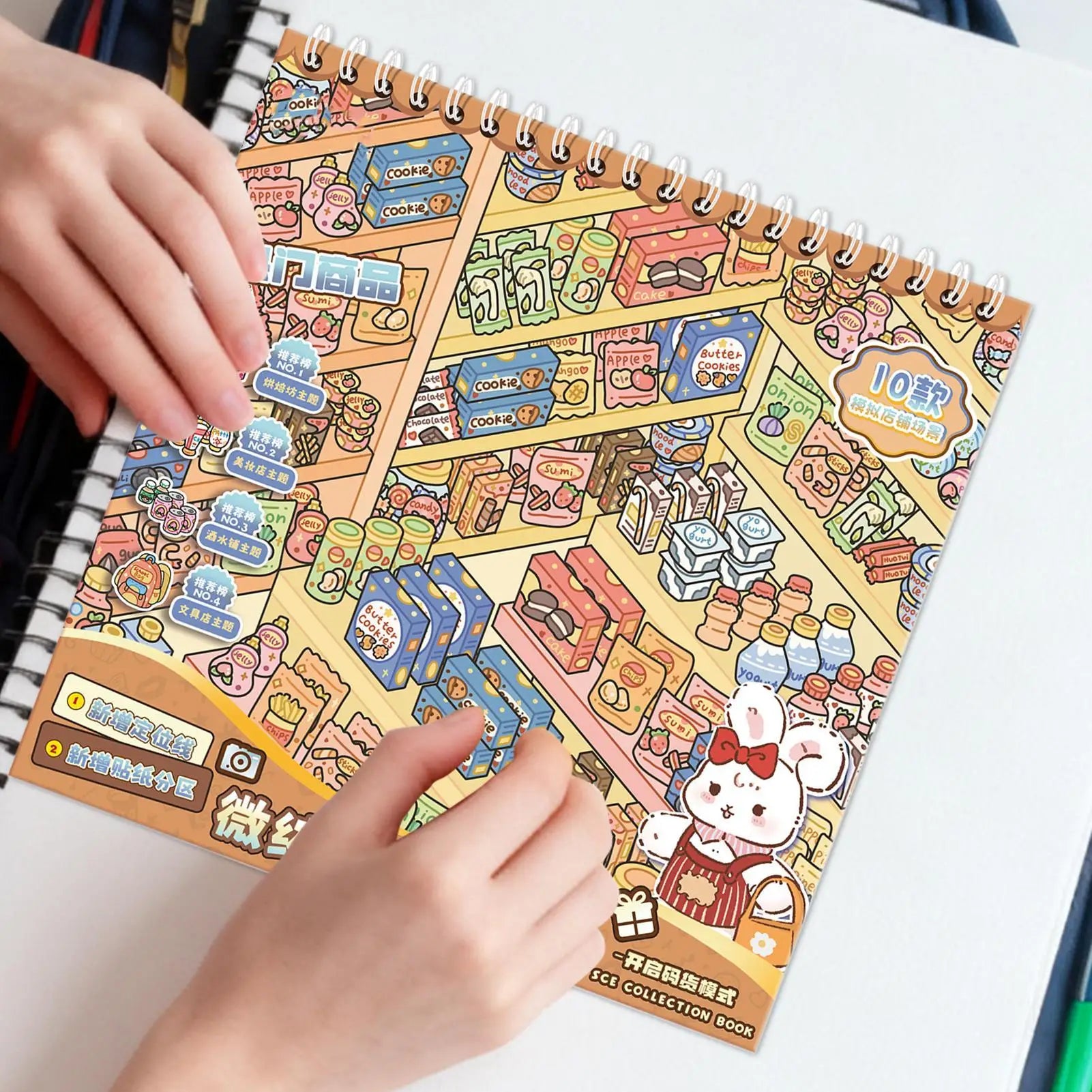 Scene Sticker Book 3D Cabin Scene Stickers Book Visual Stacking Cartoon Scene Sticker Collection DIY Cabin Scene Toy Stickers Oasis Select