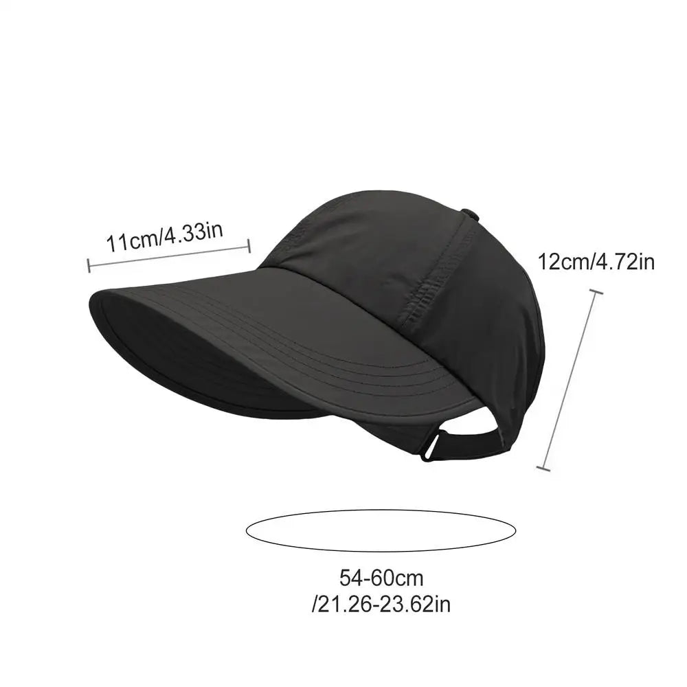UV Protection Hat Wide Brim Bucket Hat Summer Sun Protection Sun Baseball Hat Breathable Foldable Adjustable Outdoor sun hat Oasis Select Black