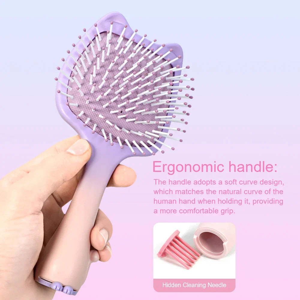 Cat Air Cushion Hairbrush – Detangling Scalp Massage Comb Air Cushion Hairbrush Oasis Select