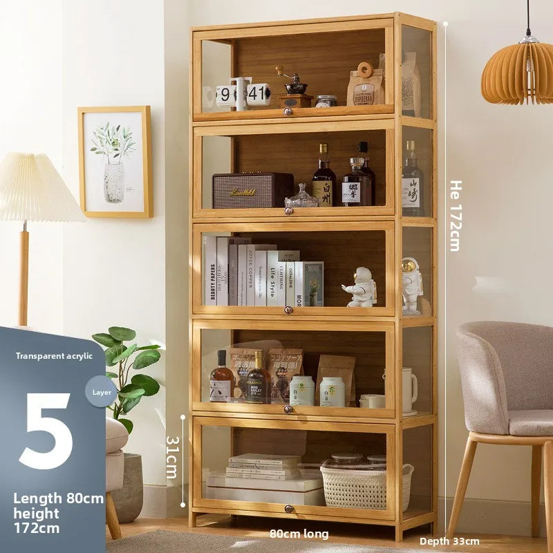 Storage Cabinet Locker Household Baby Wardrobe Children's Toys Snacks Simple Locker Multi-function Household Floor Cabinet Oasis Select Five doors 80 long