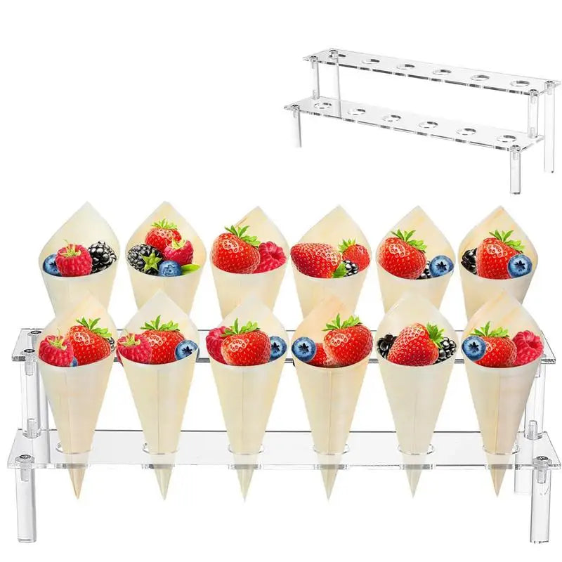 Ice Cream Cone Holder Display Ice Cream Display Clear Stand Storage Holder Transparent Texture Storage Organizer for Desserts Oasis Select