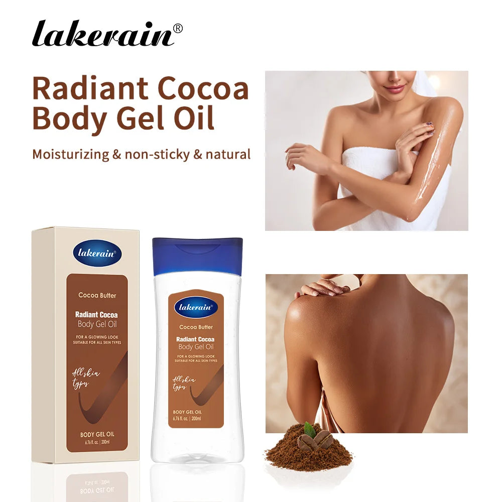Radiant Cocoa Body Gel Oil Moisturizing Radiant for Glowing Skin Body Gel Oil Cocoa Butter Hydration For Dry Skin Care Oasis Select 1pc