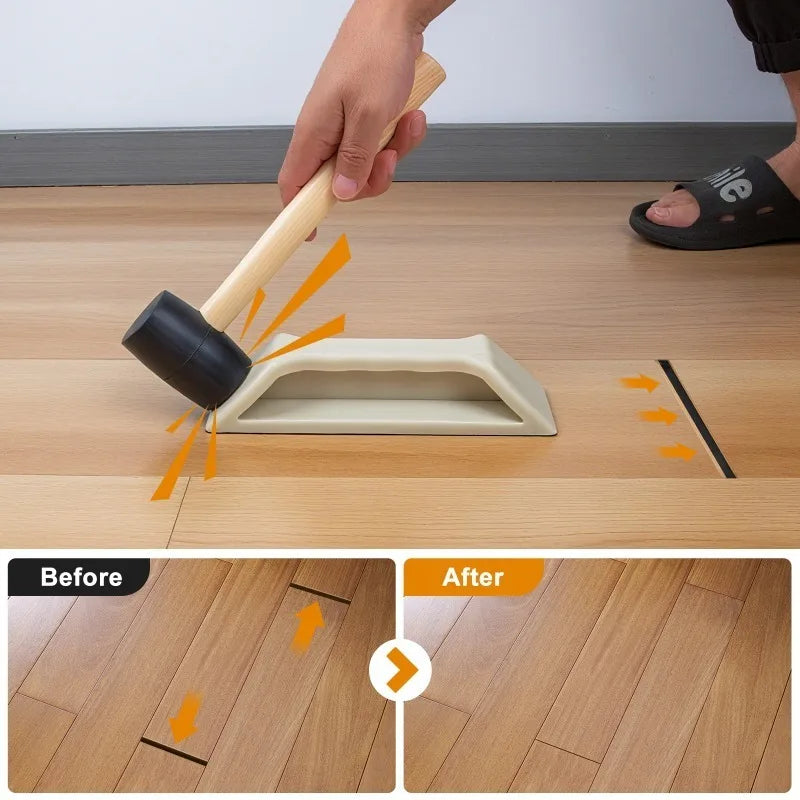 1 Set Floor Gap Fixer Tool Kit Heavy-Duty Plank Grabber Washable Adhesive Pad for Laminate Vinyl and Hardwood Flooring Repair Oasis Select