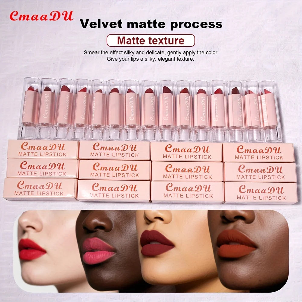 1 Pcs Velvet Matte Lipstick Long-Lasting Non-Stick Cup Waterproof Moisturizing Lip Gloss Fashion Classic Shades For Daily & Date Oasis Select