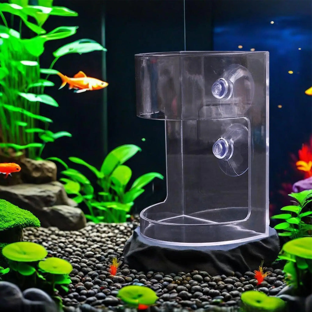 Fish Food Dispenser Transparent Fish Feeding Dish Large Capacity Anti-Drifting Suction Shrimp Feeding Dish for Hatchery Breeding Oasis Select