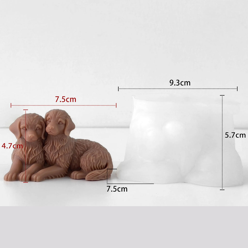 Stackable Puppy-Shaped Candle Silicone Mold DIY Teddy Bear Dog Plaster Ornament Mold Oasis Select B