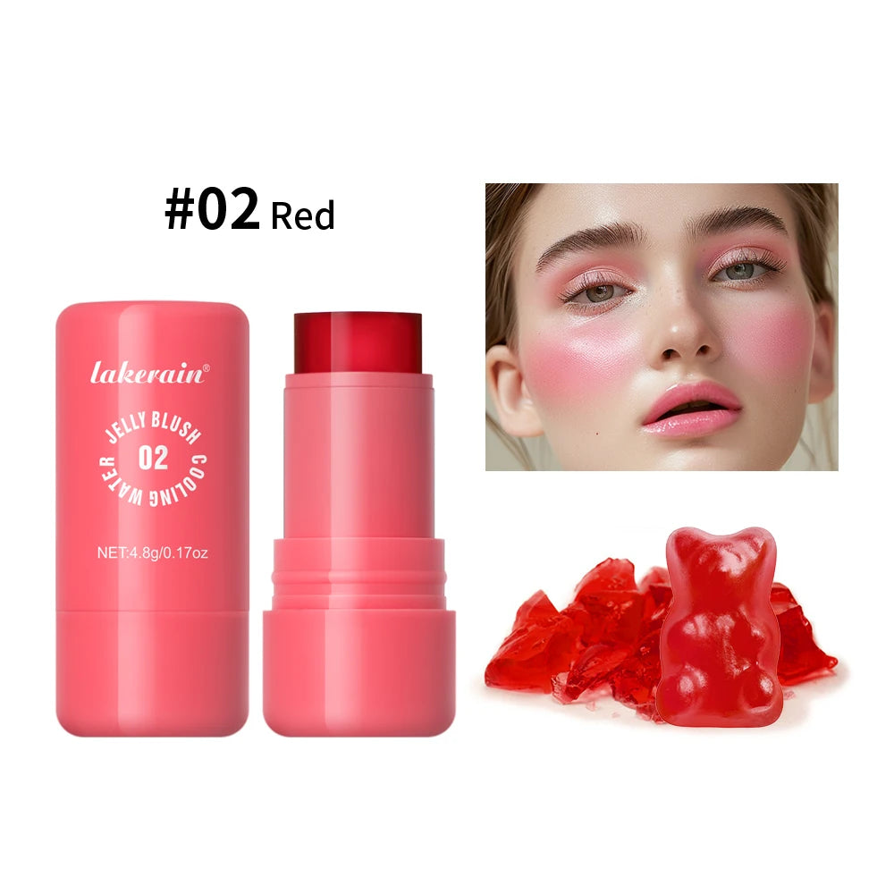 3 IN 1 Blusher Stick Long Lasting Waterproof Non-Sticky Matte Blush Eyeshadow Lip Universal Jelly Tint Stick Matte Contour Makeu Oasis Select Color 2