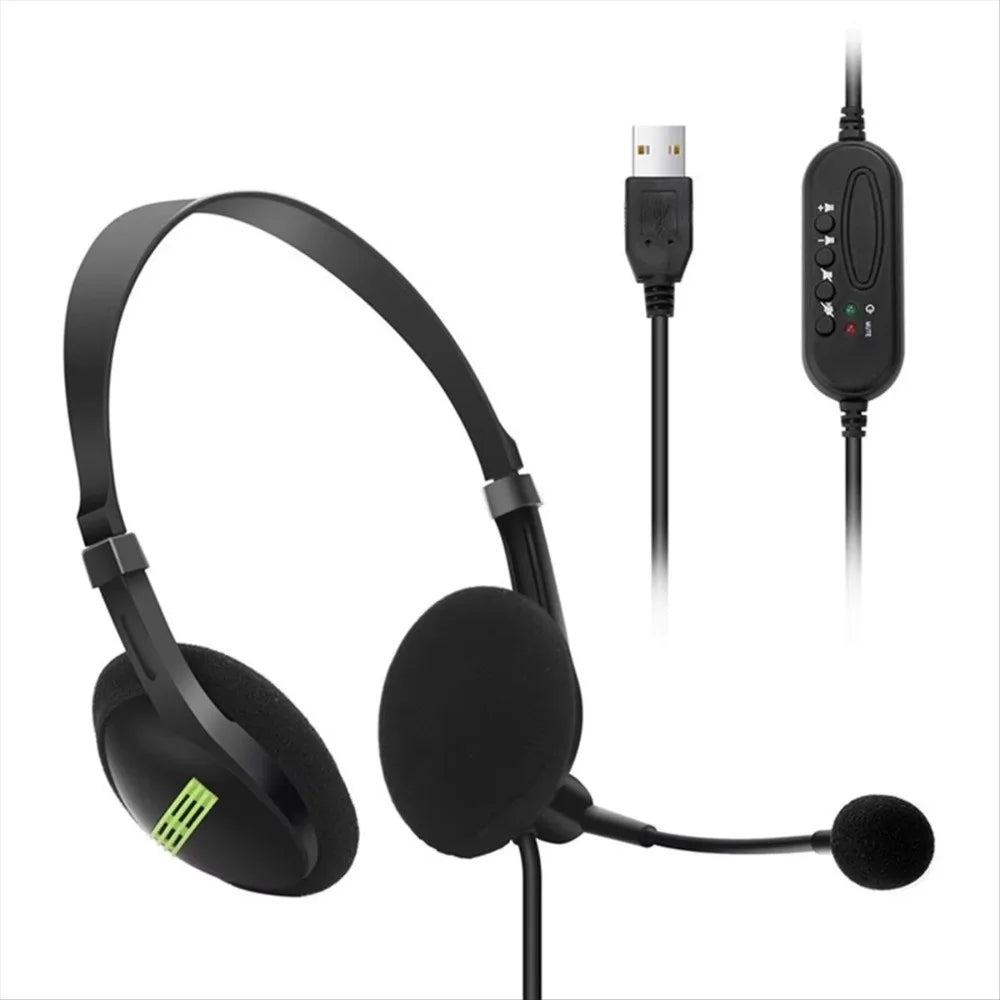 Bluetooth USB Headphones Noise Cancelling Wired Wired Headset USB Physical Noise Reduction Noise Cancelling Headphones Oasis Select