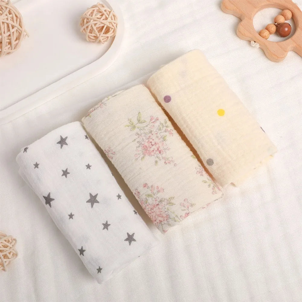 4-Layer Pure Cotton Baby Washcloth Soft Absorbent Square Towels Gauze