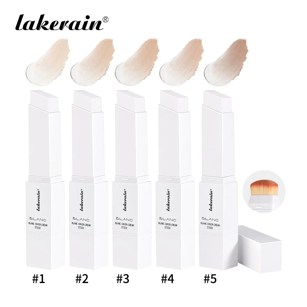Color-changing Foundation Stick Blanc Foundation Korean Makeup Base High Coverage Concealer Natural Nude 2 IN 1 Foundation Stick Oasis Select 5 Colors Set