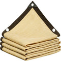 Beige Sun Shade Sail UV-Blocking Perforated PE Mesh 2x2m