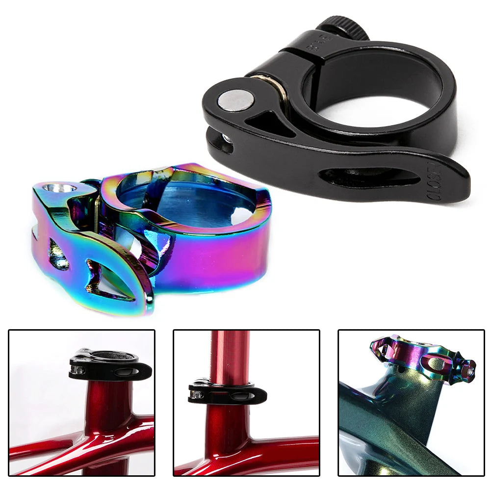 1pc Seatpost Clamp Bicycle Seatpost Clamp 31.8/34.9mm Quick-release Road Bike Mountain Bike Clamp Cycling Bicycle Parts Oasis Select