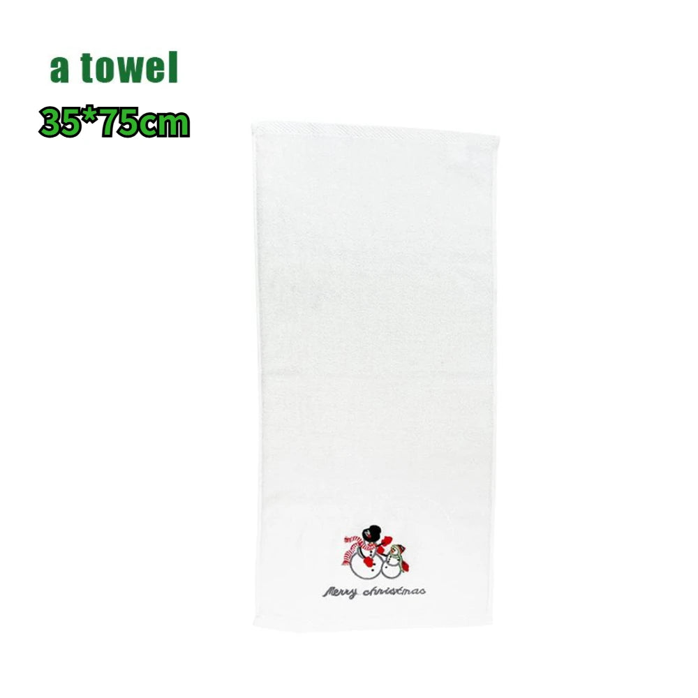 Christmas themed embroidered soft and skin friendly pure Cotton towels suitable for daily kitchen and bathroom use Oasis Select 04