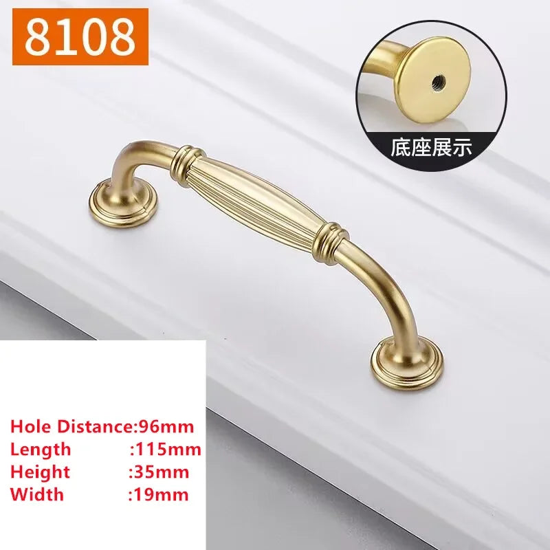 Pearl Gold Aluminum Cabinet Drawer Handle & Furniture Knob