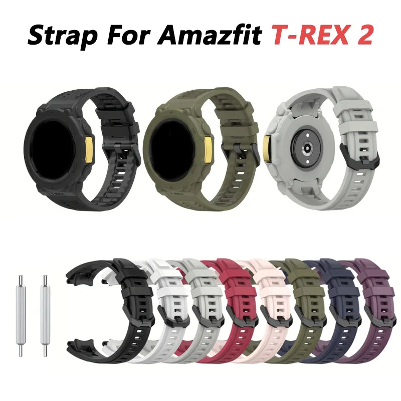 Amazfit T-Rex 2 Silicone Sport Strap with Removal Tool Watch Band Oasis Select