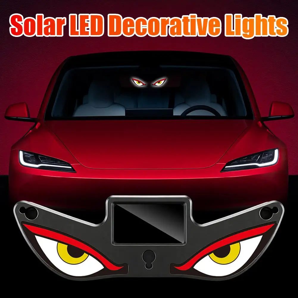 Solar Devil Eye LED Car Light – Waterproof Windshield Sticker