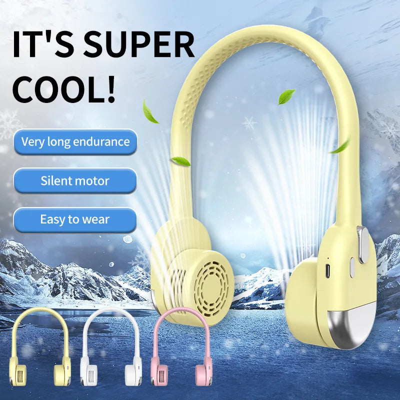 Bladeless Neck Fan – Foldable, USB Rechargeable & Silent