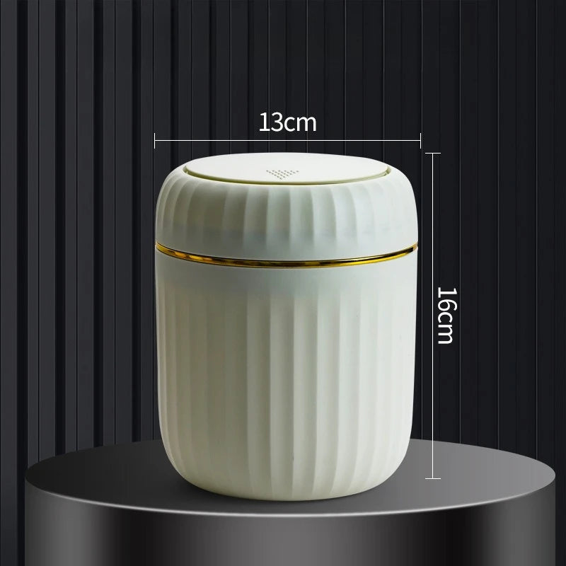 Mini Desktop Trash Can with Lid Garbage Waste Bin Organizer Bedroom Office Desk Storage Box Made Durable Plastic Home Supplies Oasis Select green
