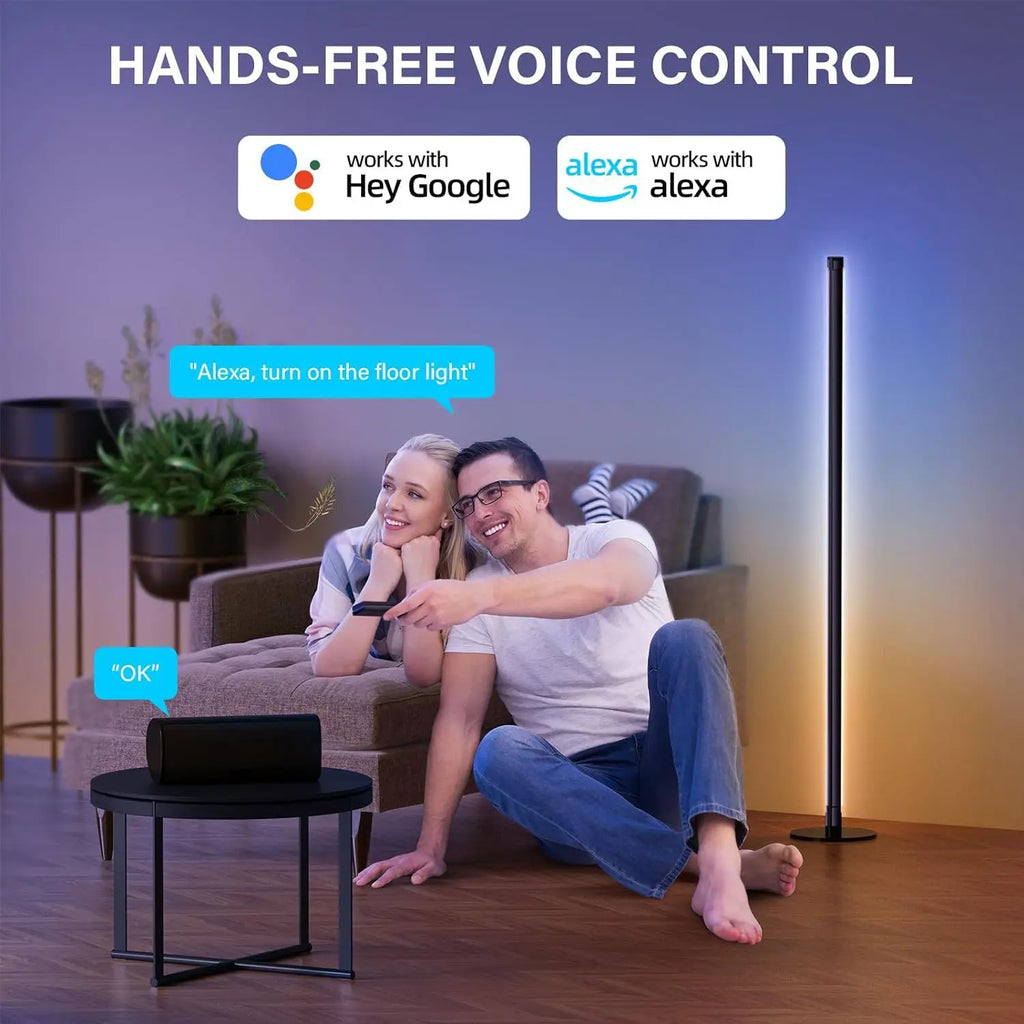 RGB Dimmable LED Floor Lamp | Minimalist Mood Light for Bedroom