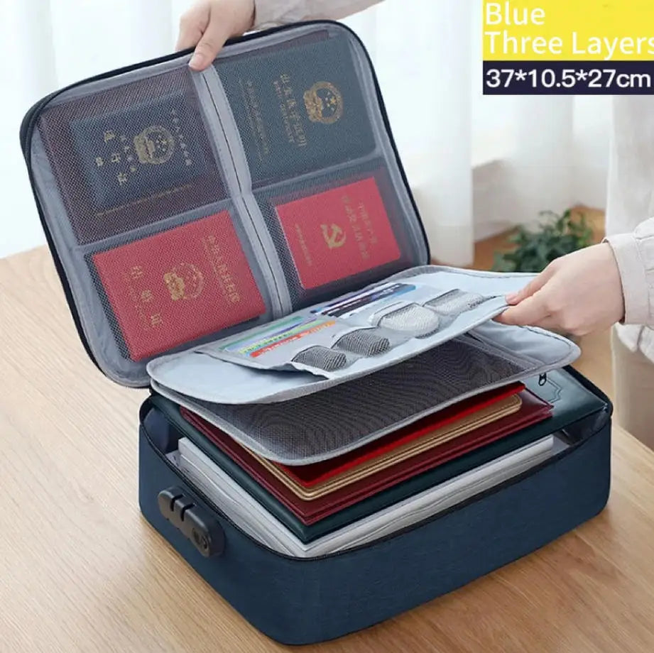 Password Lock Document & ID Storage Bag – 60-Slot Organizer