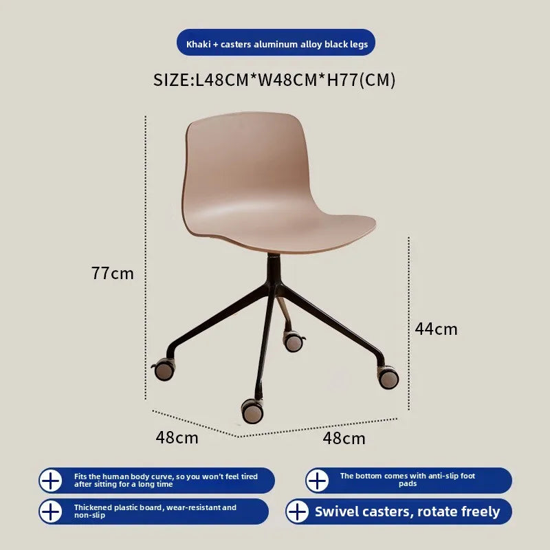 Nordic dining chair household simple small apartment ins creative backrest chair cafe milk tea shop casual solid wood chair Oasis Select Khaki 2 pieces 1
