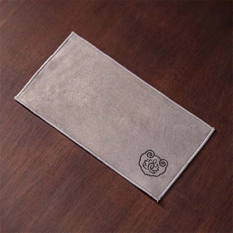 Tea Towel Thickened Absorbent Soft Kitchen Cleaning Cloth Plush Imitation Deerskin Towel Table Mat Pad Coaster Tea Accessories Oasis Select 30x16cm-B