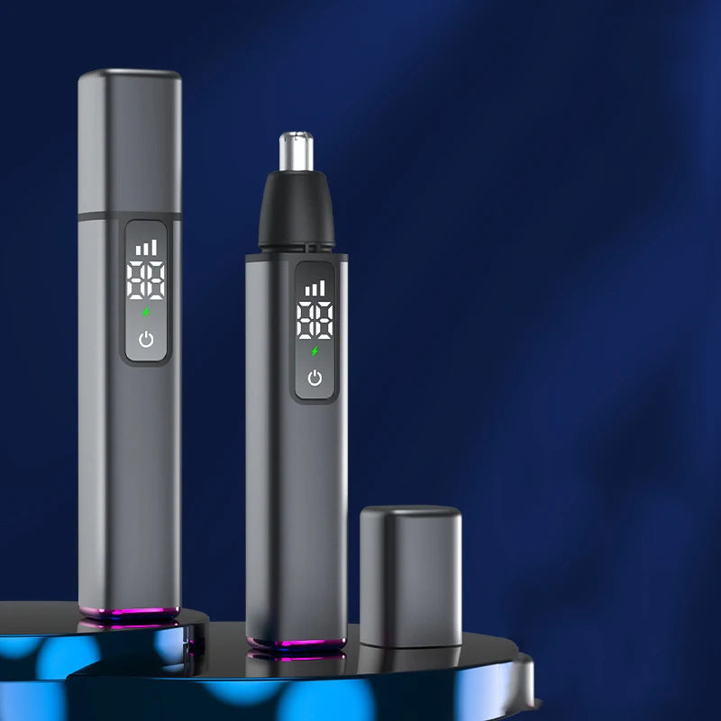 Rechargeable Nose & Facial Hair Trimmer – IPX7, USB, LED