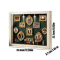 Silhouette Box Photo Display Silhouette Case with Light 11 Pieces Miniature Photo Frame with 8 Figurines for Home Valentine's Oasis Select Wooden