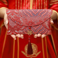 Traditional Spring Festival Red Envelope Embroidered Polyester Lucky Money Packet Tassel Thickened Wedding Hongbao Oasis Select Style 1 5x5x5cm