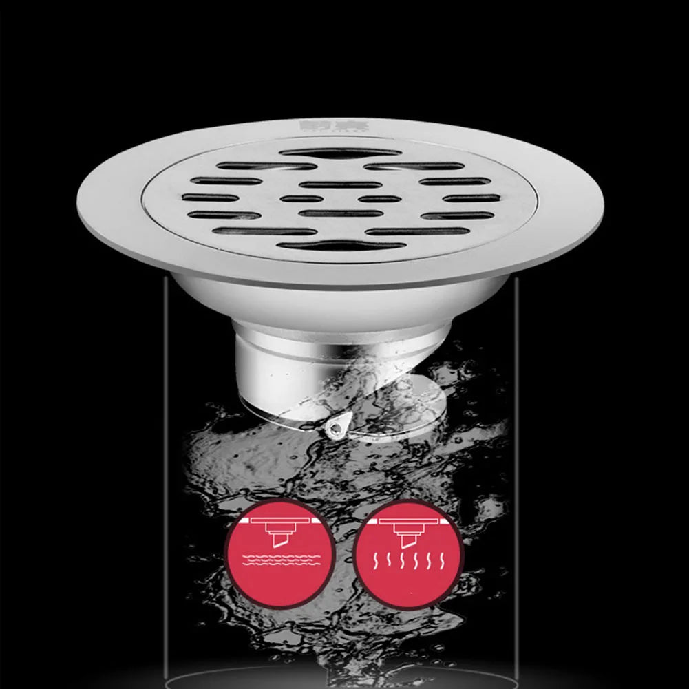 Stainless Steel Floor Drains Anti-odor Drainer Shower Strainer Cover 10cm Deodorant For Kitchen Hotel Bathroom Oasis Select