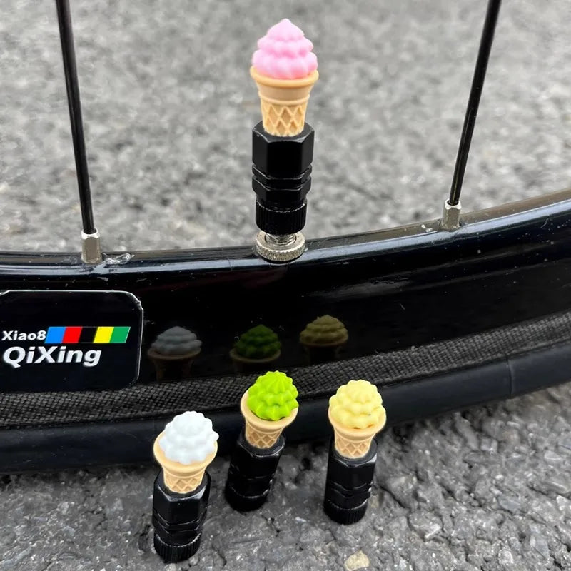 Mountain bike valve core sleeve cute valve cap road bike French valve cap sweet tube decoration folding bike beautiful valve cap Oasis Select 4pcs