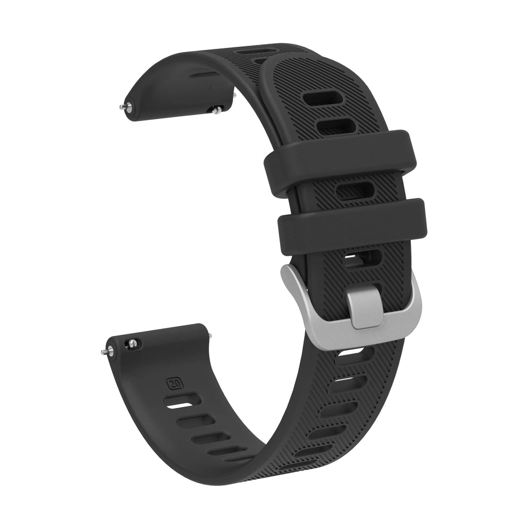 Silicone Band & Case for Garmin Forerunner 55 158 – 20mm Strap Watch Band & Case Oasis Select Black Strap Forerunner 158 55