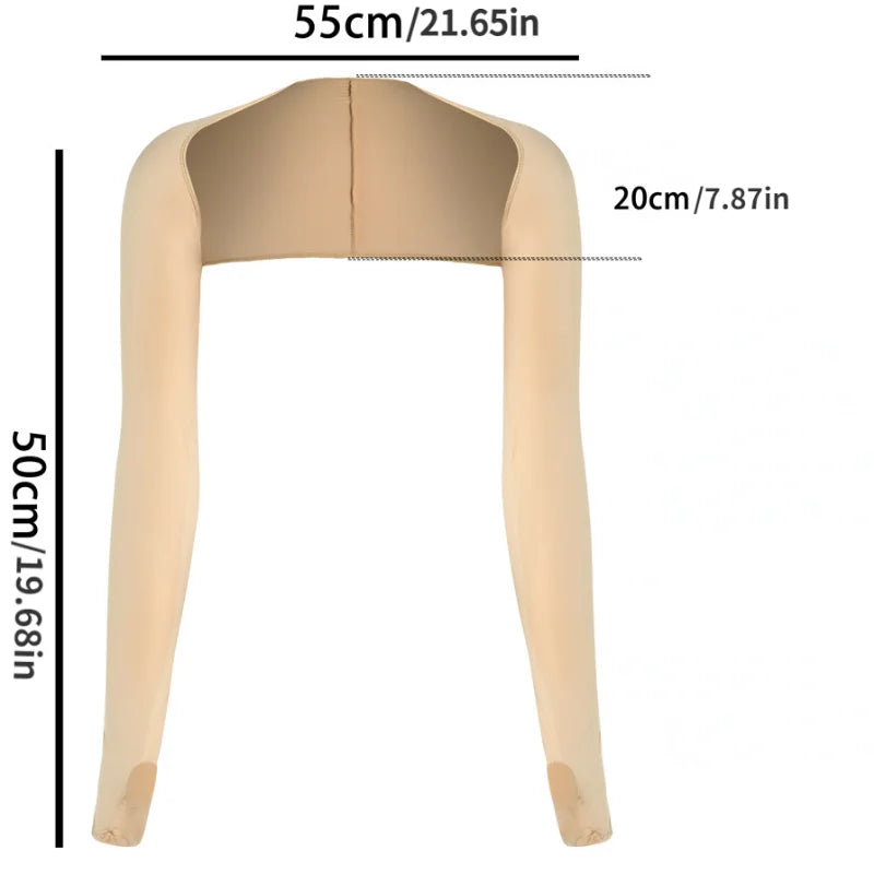 Ultra Thin Ice Silk Shawl Arm Sleeves Cooling Sun Protection Long Gloves Breathable Anti UV Hand Cover For Outdoor Golf Sports Oasis Select