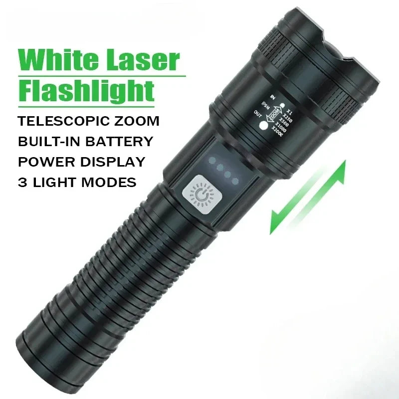 High Power LED Flashlights Rechargeable 3mode Lamp Portable Military Tactical Lantern Zoom Torch Light Outdoor Camping Fishing Oasis Select S368-B
