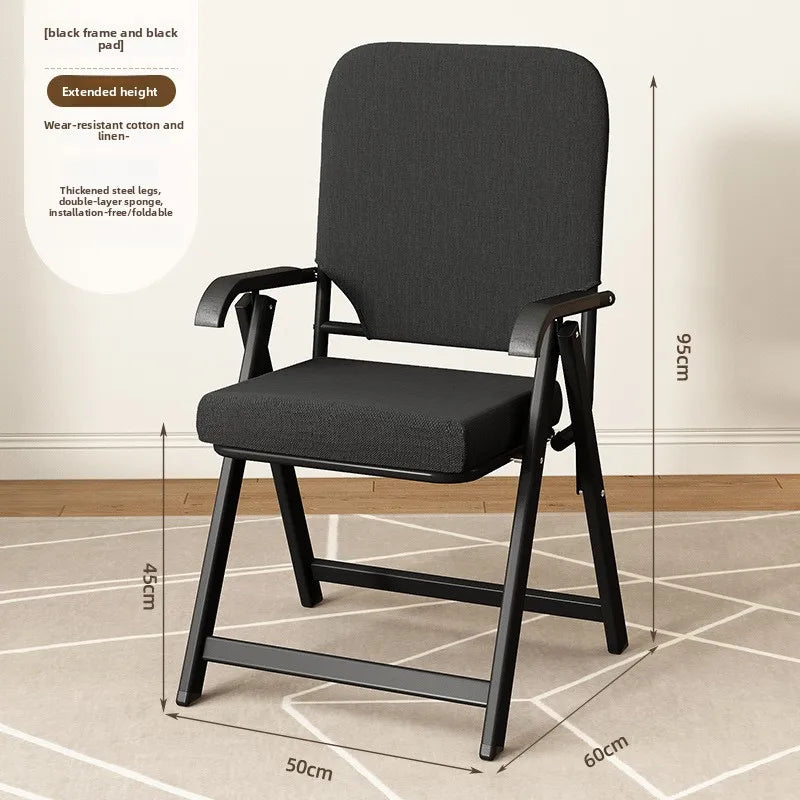 Office Chair Computer Chair Learning Chair Training Chair Folding Chair Conference Chair Desk Chair Backrest Stool Chair Oasis Select Black Cotton Linen B