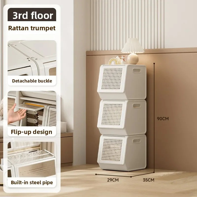 Oblique storage cabinet Children's toy storage rack Living room rack Bedroom finishing locker Multi-layer combination cabinet Oasis Select 29CM-3 packs