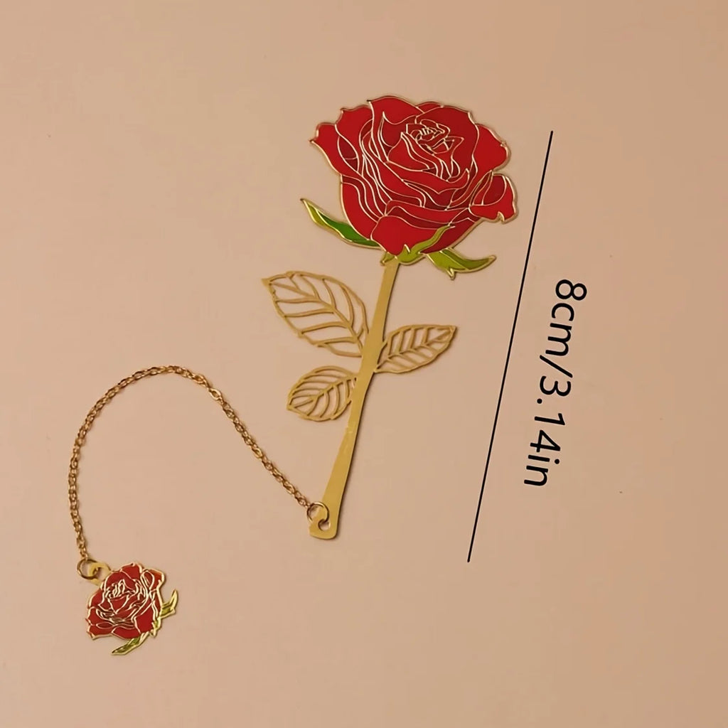 1 Piece of Exquisite Metal Rose Bookmark, Light Luxury Design Hollowed Out Bookmark, Perfect Gift for Teachers Oasis Select