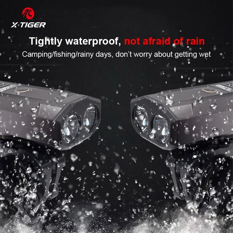 X-Tiger Bike Light Headlight Bicycle Lamp With Power Bank Rechargeable LED 5200mAh MTB Bicycle Light Flashlight Bike Accessories Oasis Select