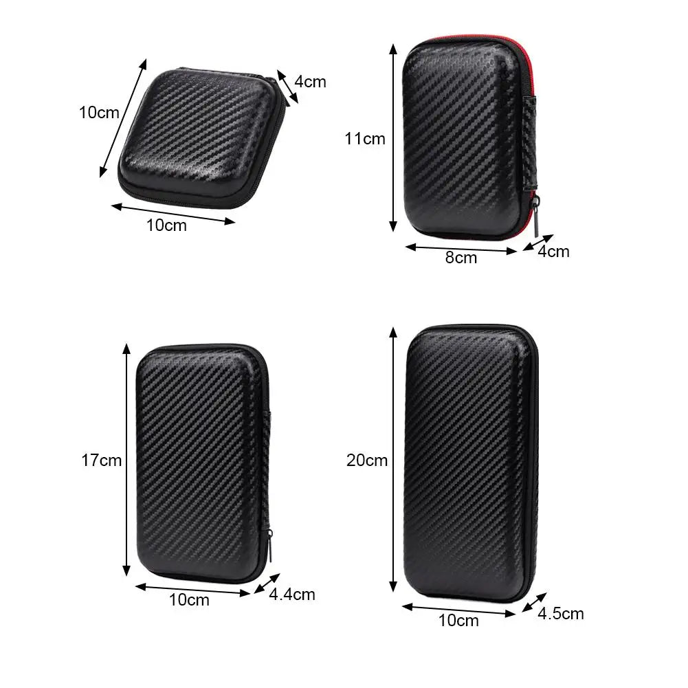 Portable Hard-shell Bag Toolkit Storage Case Multi-functional Bluetooth Headset Storage Box Data Cable Zipper Carrying Pouch Bag Oasis Select