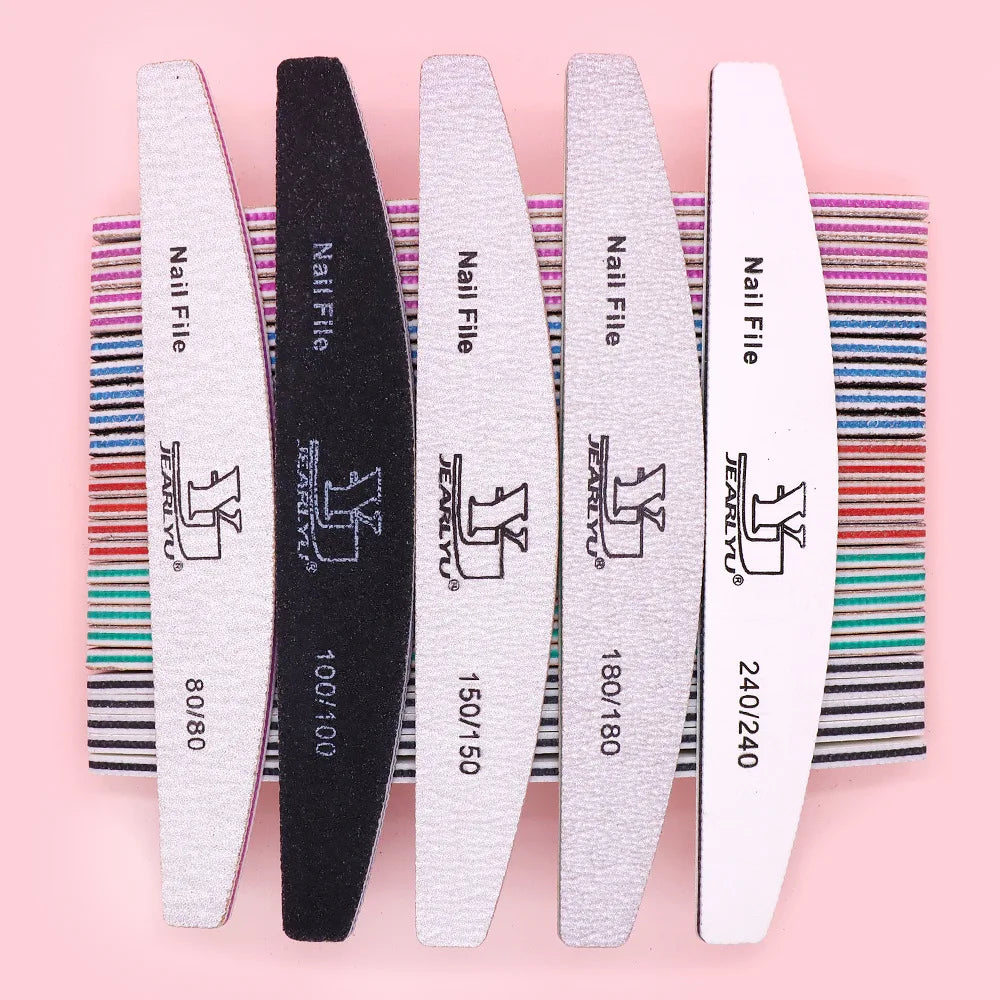 5Pcs/Lot Nail File Mix Color Limas 80/100/150/180/240 Grit Professional Sandpaper Cuticle Remover Buffer Files Manicure Tool Set Oasis Select