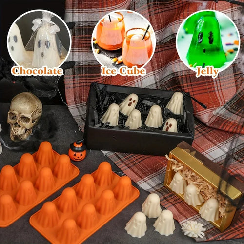 1/2pcs Halloween Silicone Mold - Ice Cube & Candy Mold for Chocolate, Jelly, Gummies, Crayons, Resin Crafts Oasis Select