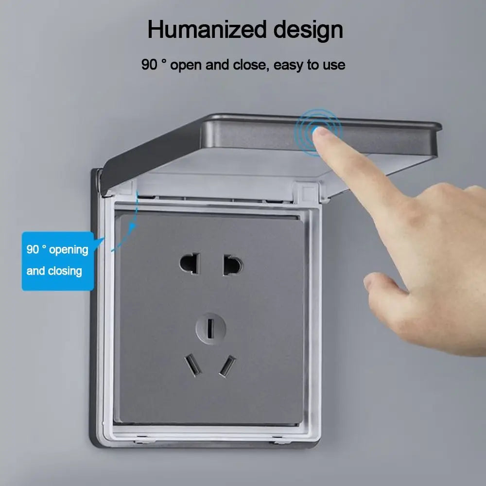 Self-Adhesive Plastic Switch Protective Cover Wall-mounted Socket Waterproof Box Bathroom Protection Socket Electric Plug Cover Oasis Select