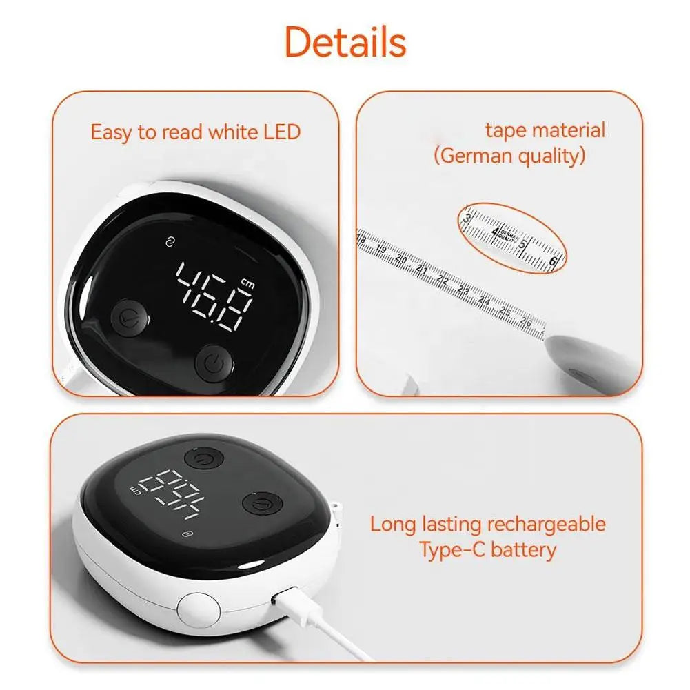 Smart Bluetooth Body Tape Measure – App Sync & OLED