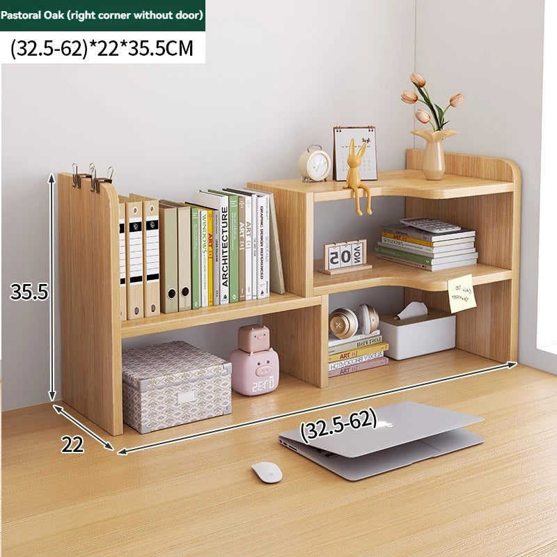 Bookshelf Office Desktop Storage Shelves Multi layer Scalable Shelves Student Desk Storage Boxes Small Bookcases Oasis Select log30-60-C